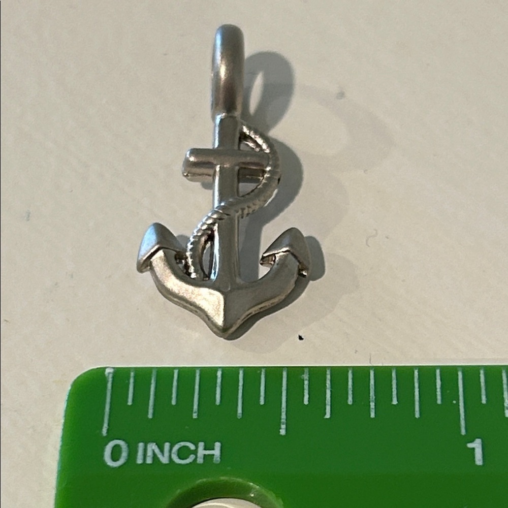 Silver Anchor Rope Pendant - Nautical Charm